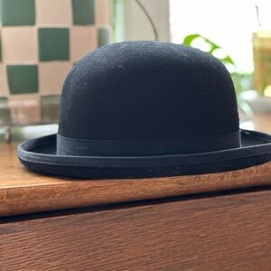 Classic Black Wool Bowler Hat